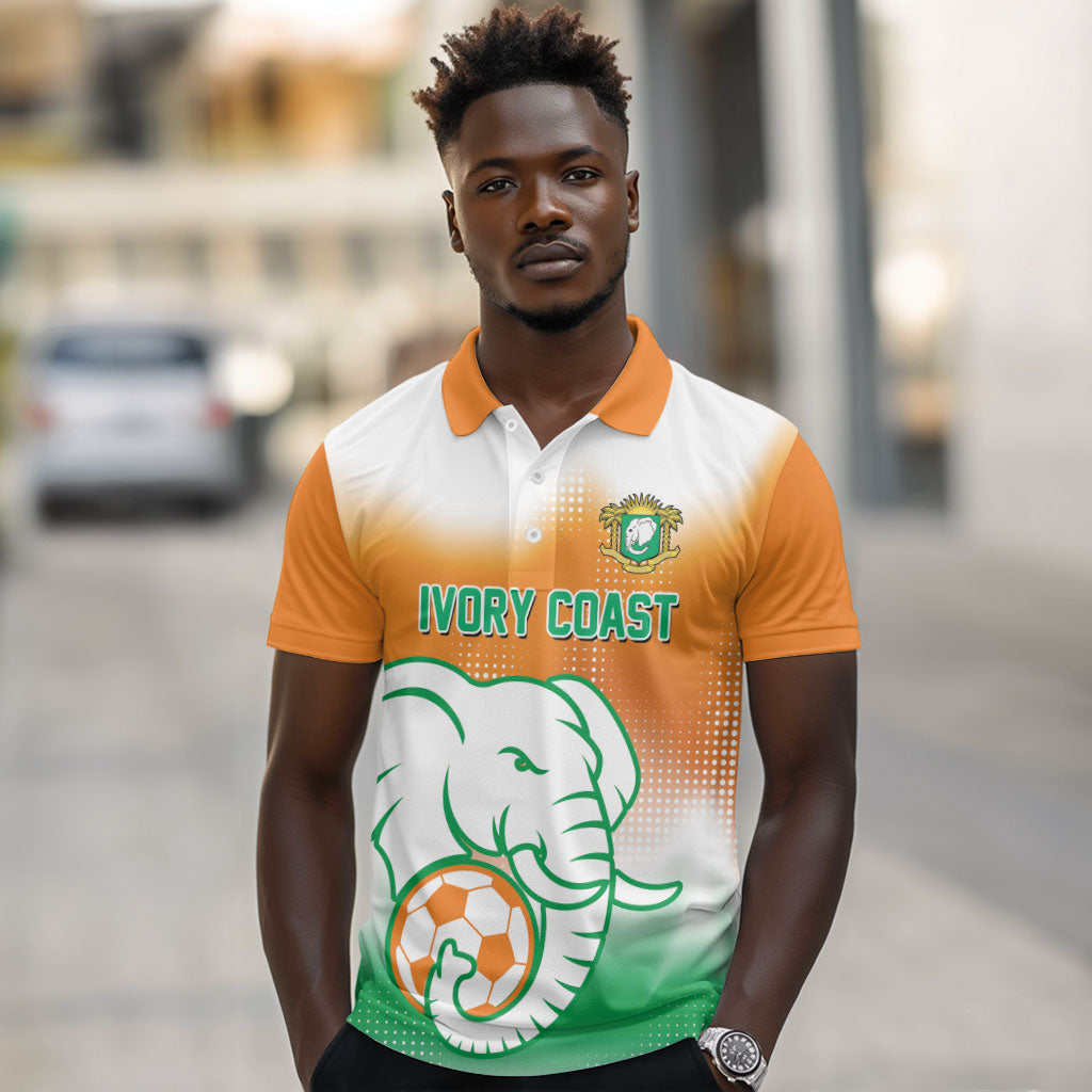 Custom Ivory Coast Football Polo Shirt Proud Elephant Fan Edition