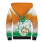 Custom Ivory Coast Football Sherpa Hoodie Proud Elephant Fan Edition