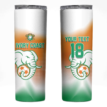 Custom Ivory Coast Football Skinny Tumbler Proud Elephant Fan Edition