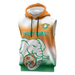 Custom Ivory Coast Football Sleeveless Hoodie Proud Elephant Fan Edition