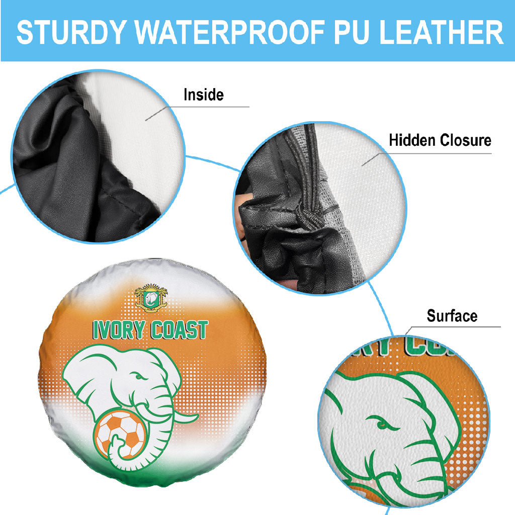 Ivory Coast Football Spare Tire Cover Proud Elephant Fan Edition