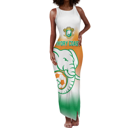 Custom Ivory Coast Football Tank Maxi Dress Proud Elephant Fan Edition