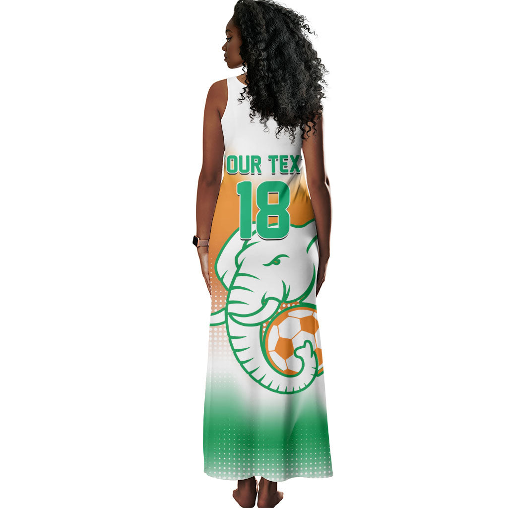 Custom Ivory Coast Football Tank Maxi Dress Proud Elephant Fan Edition