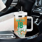 Custom Ivory Coast Football Tumbler With Handle Proud Elephant Fan Edition