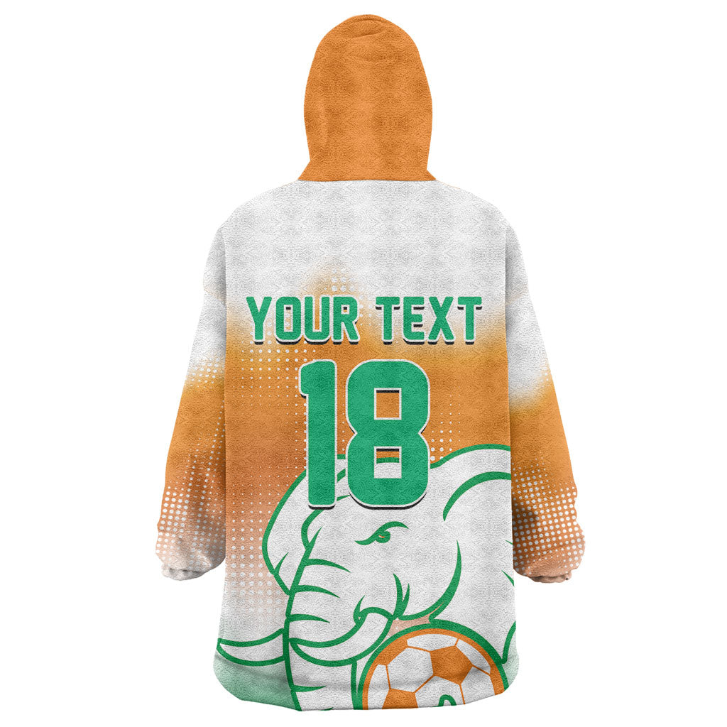 Custom Ivory Coast Football Wearable Blanket Hoodie Proud Elephant Fan Edition