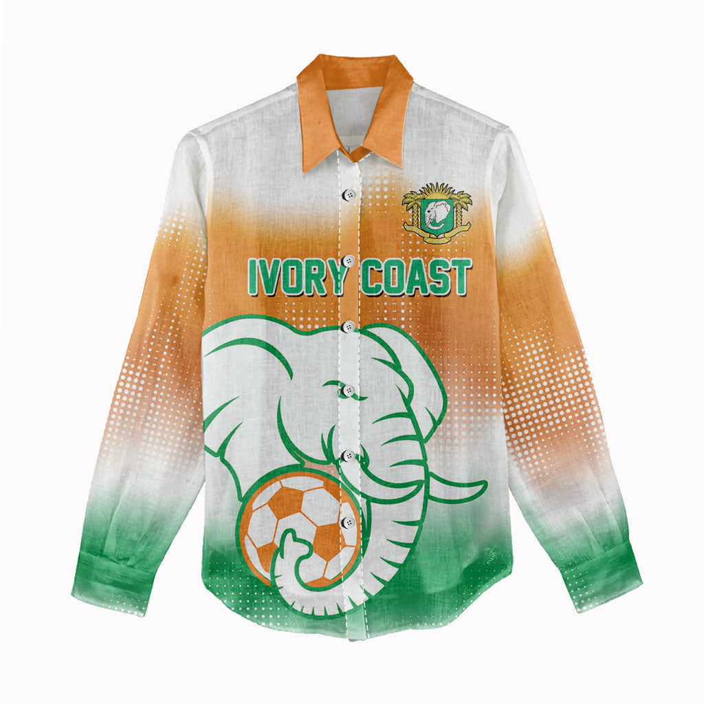 Custom Ivory Coast Football Women Casual Shirt Proud Elephant Fan Edition