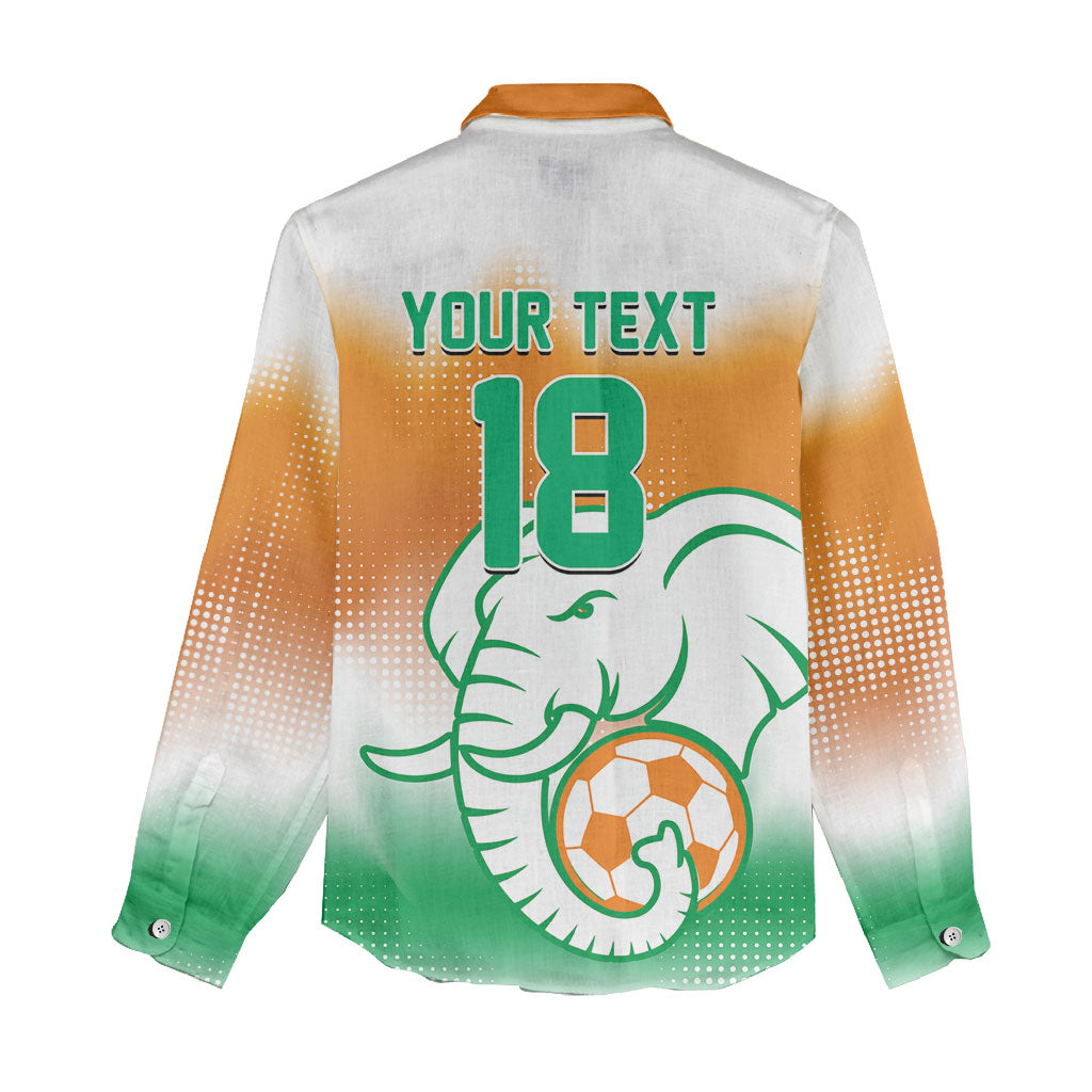 Custom Ivory Coast Football Women Casual Shirt Proud Elephant Fan Edition