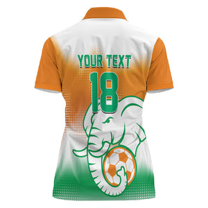 Custom Ivory Coast Football Women Polo Shirt Proud Elephant Fan Edition