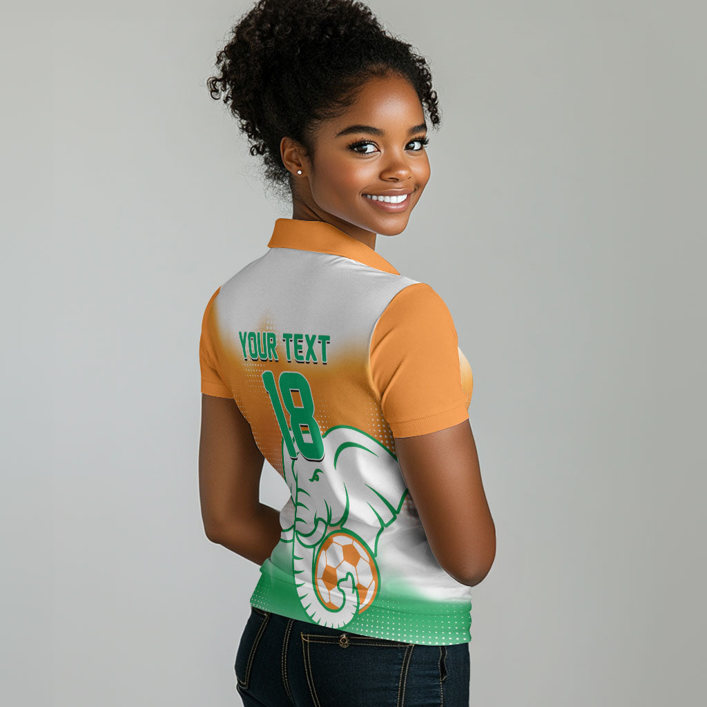 Custom Ivory Coast Football Women Polo Shirt Proud Elephant Fan Edition