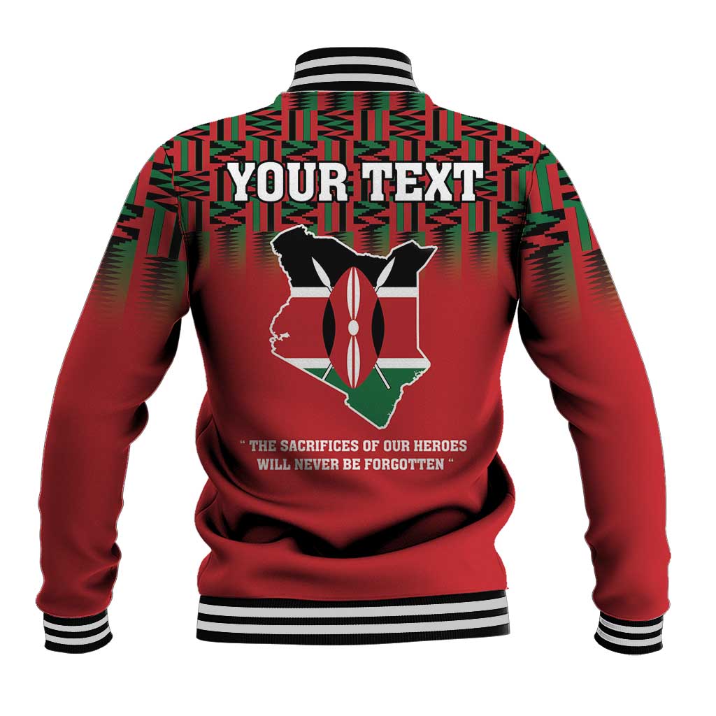 Personalized Afro Kenya Mashujaa Day Baseball Jacket Mzee Jomo Kenyatta With Coat Of Arms LT18