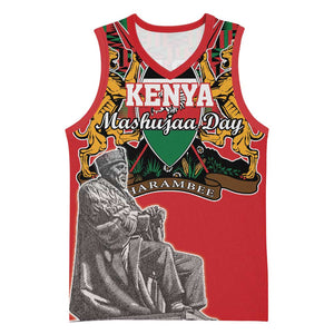 Personalized Afro Kenya Mashujaa Day Basketball Jersey Mzee Jomo Kenyatta With Coat Of Arms - African Pride