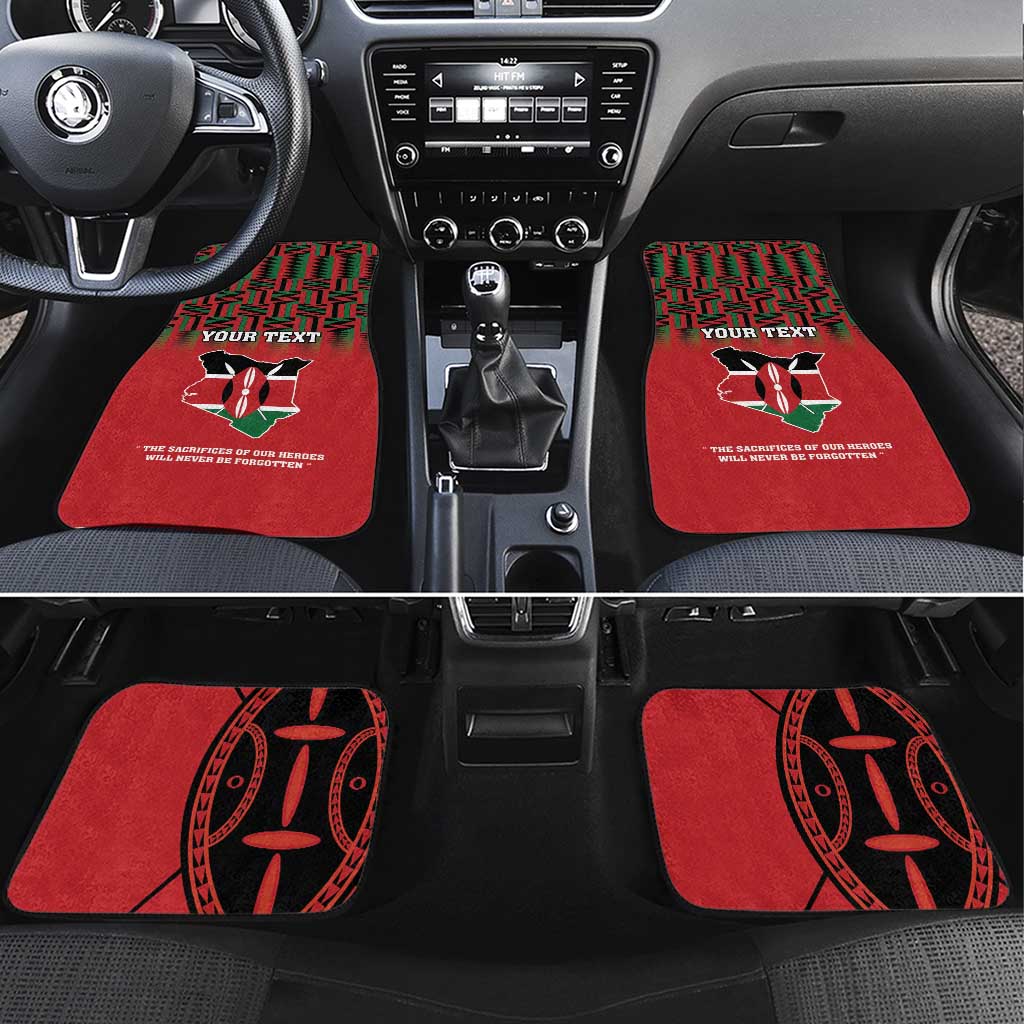 Personalized Afro Kenya Mashujaa Day Car Mats Mzee Jomo Kenyatta With Coat Of Arms
