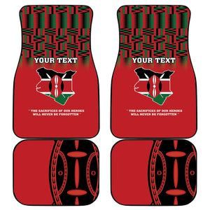 Personalized Afro Kenya Mashujaa Day Car Mats Mzee Jomo Kenyatta With Coat Of Arms