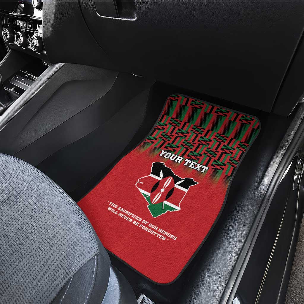 Personalized Afro Kenya Mashujaa Day Car Mats Mzee Jomo Kenyatta With Coat Of Arms