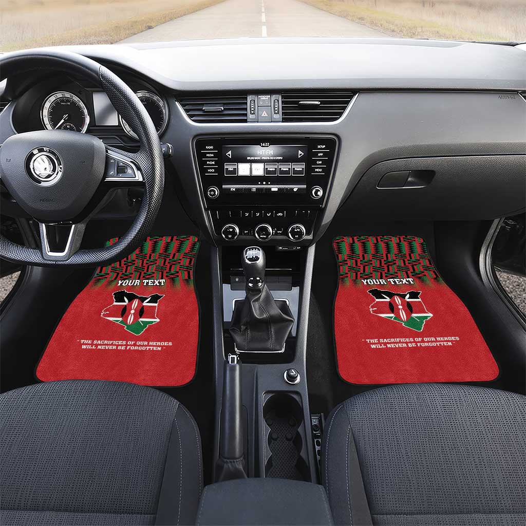 Personalized Afro Kenya Mashujaa Day Car Mats Mzee Jomo Kenyatta With Coat Of Arms