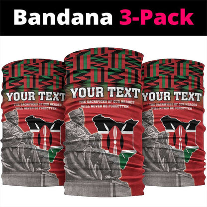 Personalized Afro Kenya Mashujaa Day Neck Gaiter Mzee Jomo Kenyatta Coat Of Arms LT18