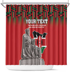 Personalized Afro Kenya Mashujaa Day Shower Curtain Mzee Jomo Kenyatta With Coat Of Arms