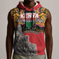 Personalized Afro Kenya Mashujaa Day Sleeveless Hoodie Mzee Jomo Kenyatta With Coat Of Arms - African Pride