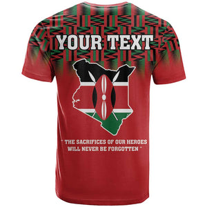 Personalized Afro Kenya Mashujaa Day T shirt Mzee Jomo Kenyatta With Coat Of Arms