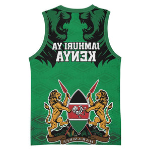 Afro Kenya National Heroes Day Basketball Jersey Mashujaa With Lion Head And Coat Of Arms - African Pride