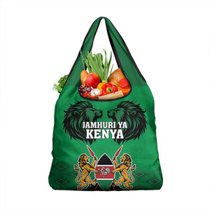 Afro Kenya National Heroes Day Grocery Bag Mashujaa With Lion Head And Coat Of Arms