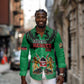 Afro Kenya National Heroes Day Long Sleeve Button Shirt Mashujaa With Lion Head And Coat Of Arms