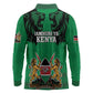 Afro Kenya National Heroes Day Long Sleeve Polo Shirt Mashujaa With Lion Head And Coat Of Arms