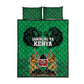 Afro Kenya National Heroes Day Quilt Bed Set Mashujaa With Lion Head And Coat Of Arms