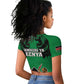 Afro Kenya National Heroes Day Raglan Cropped T shirt Mashujaa With Lion Head And Coat Of Arms