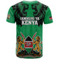 Afro Kenya National Heroes Day T shirt Mashujaa With Lion Head And Coat Of Arms