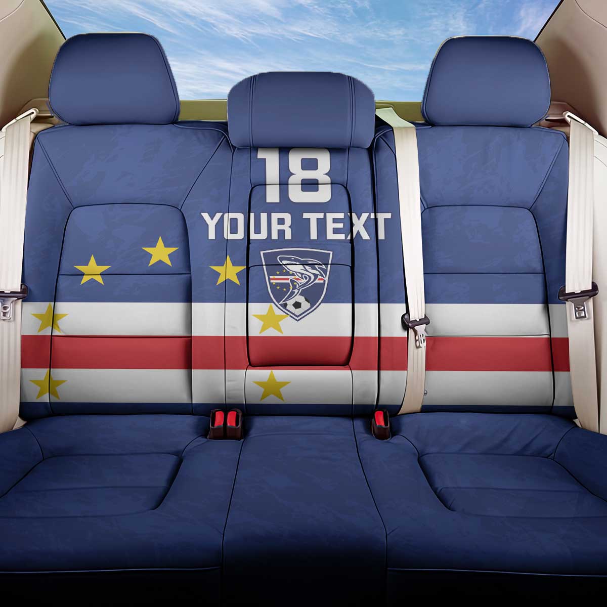 Cape Verde Football Go Champion Custom Back Car Seat Cover Sporty Style - African Pride