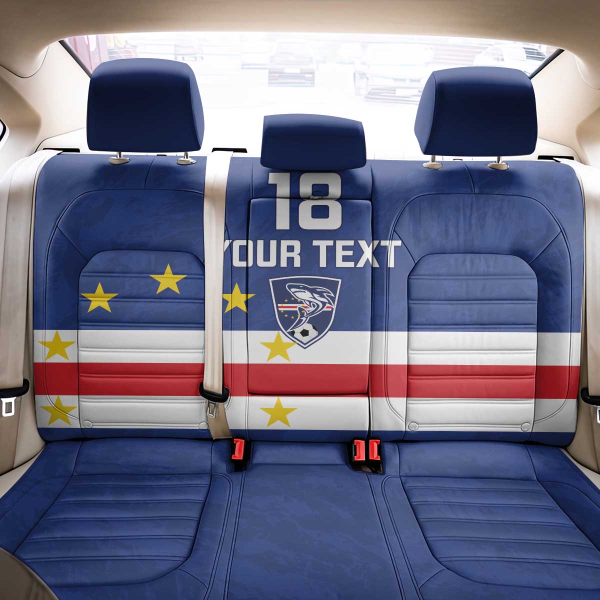 Cape Verde Football Go Champion Custom Back Car Seat Cover Sporty Style - African Pride