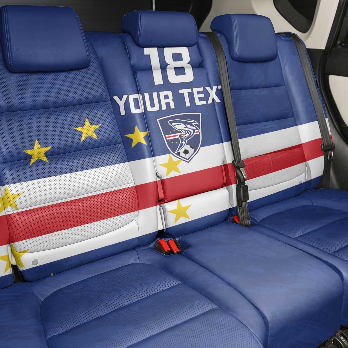 Cape Verde Football Go Champion Custom Back Car Seat Cover Sporty Style - African Pride