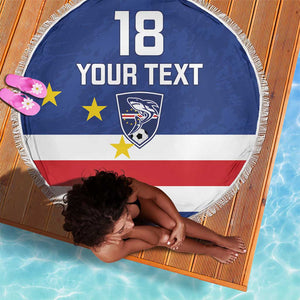 Cape Verde Football Go Champion Custom Beach Blanket Sporty Style - African Pride