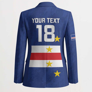 Cape Verde Football Go Champion Custom Blazer Sporty Style