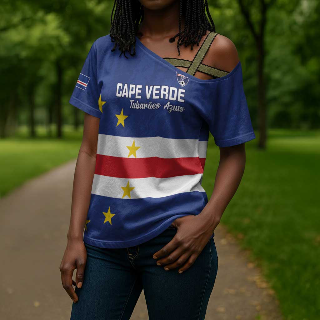 Cape Verde Football Go Champion Custom Cross Shoulder Shirt Sporty Style