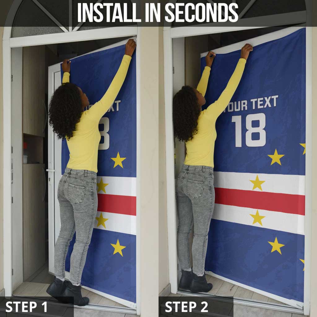 Cape Verde Football Go Champion Custom Door Cover Sporty Style