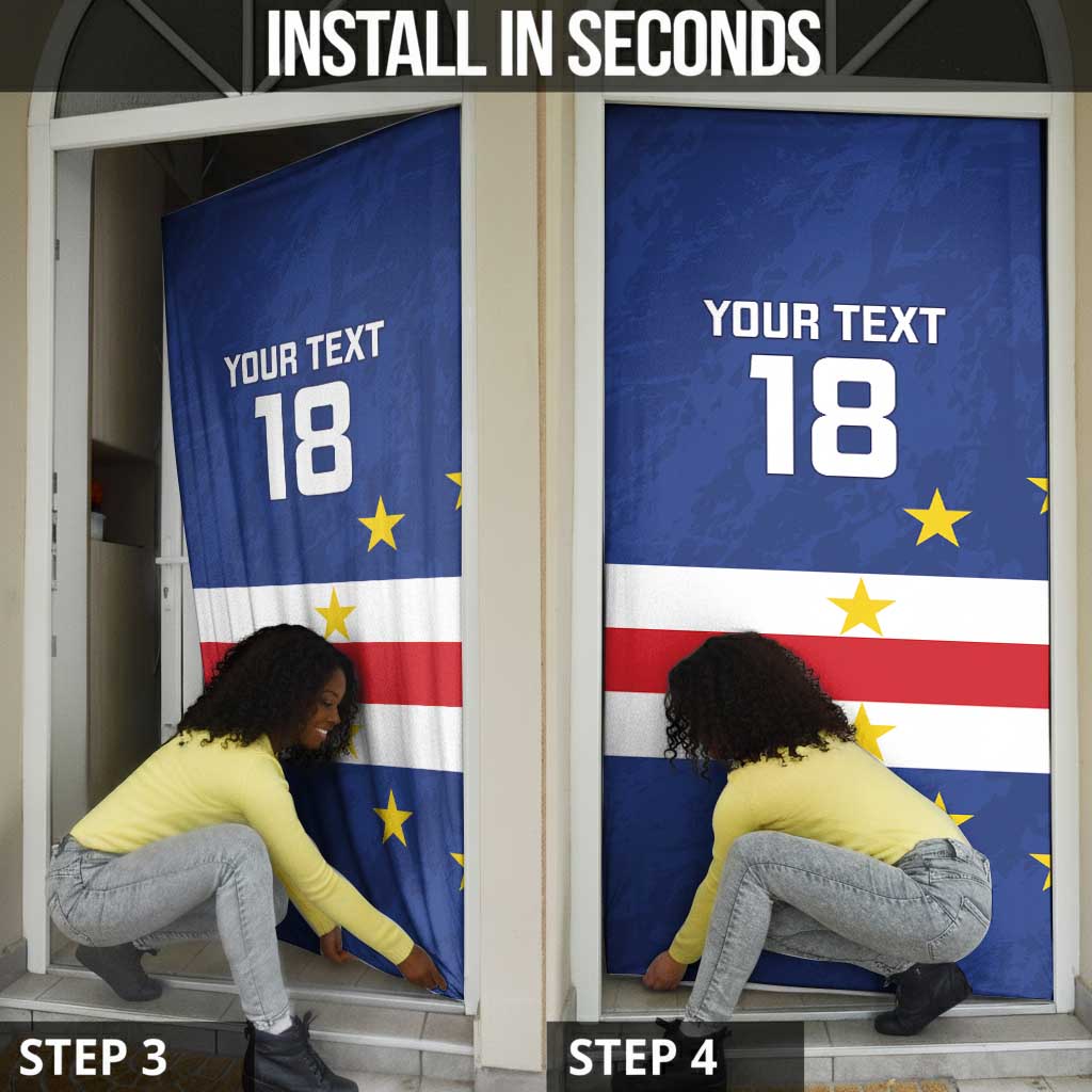 Cape Verde Football Go Champion Custom Door Cover Sporty Style