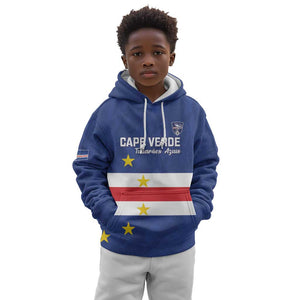Cape Verde Football Go Champion Custom Kid Hoodie Sporty Style - African Pride