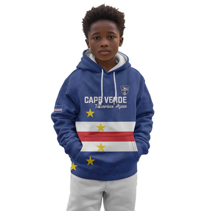 Cape Verde Football Go Champion Custom Kid Hoodie Sporty Style - African Pride