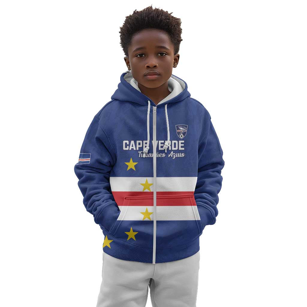 Cape Verde Football Go Champion Custom Kid Hoodie Sporty Style - African Pride