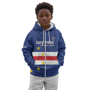 Cape Verde Football Go Champion Custom Kid Hoodie Sporty Style - African Pride