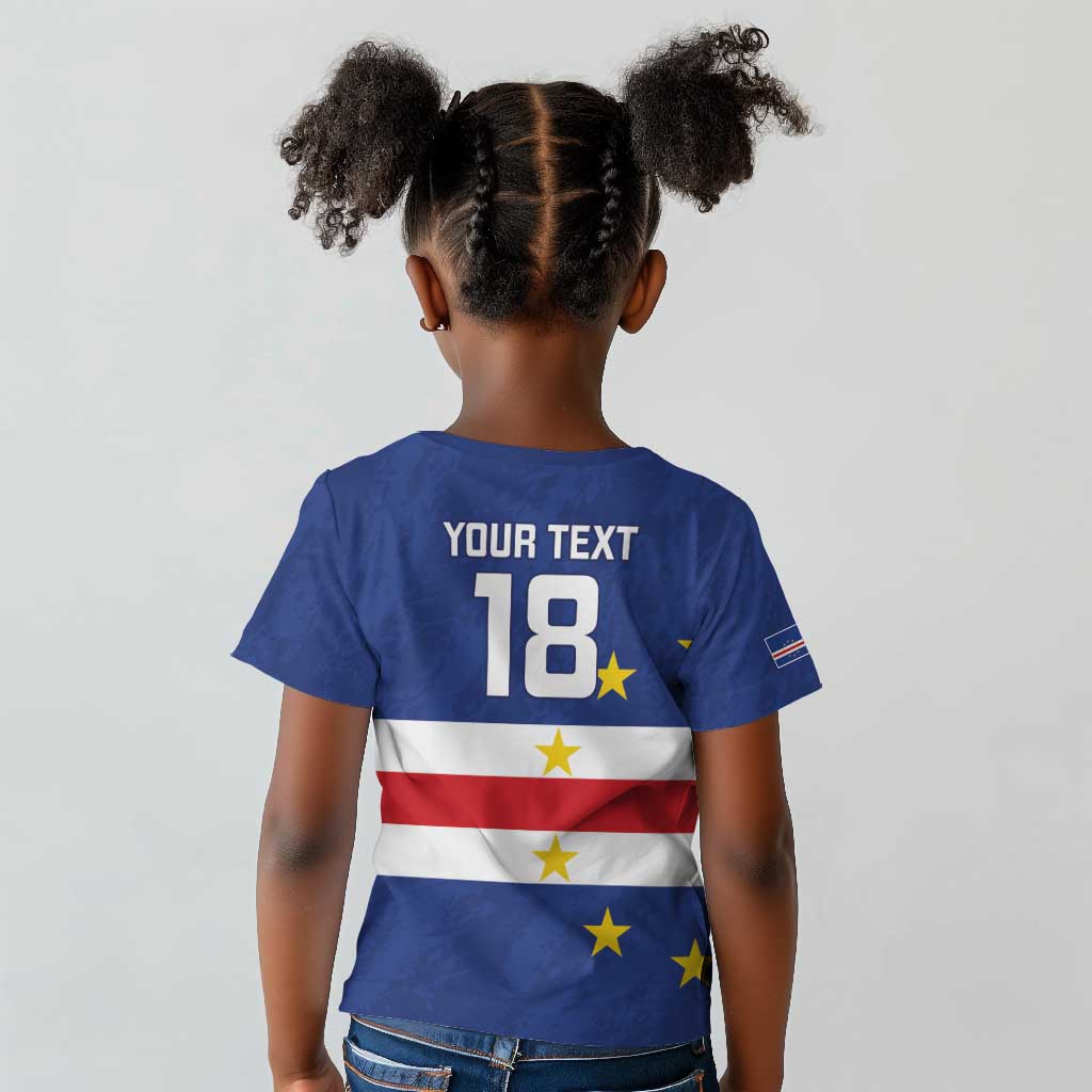 Cape Verde Football Go Champion Custom Kid T shirt Sporty Style - African Pride