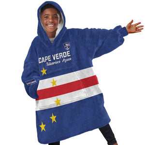 Cape Verde Football Go Champion Custom Kid Wearable Blanket Hoodie Sporty Style - African Pride