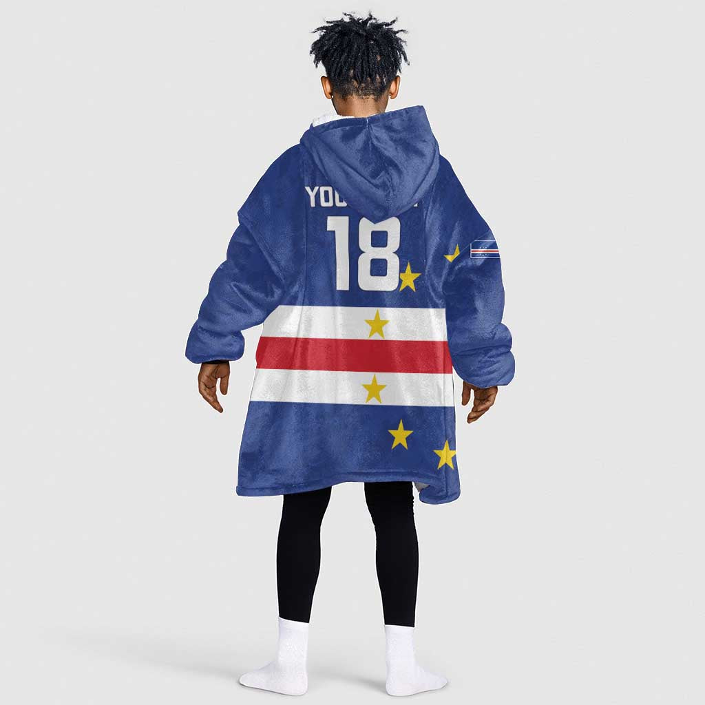 Cape Verde Football Go Champion Custom Kid Wearable Blanket Hoodie Sporty Style - African Pride