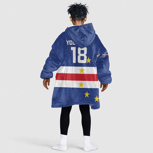 Cape Verde Football Go Champion Custom Kid Wearable Blanket Hoodie Sporty Style - African Pride