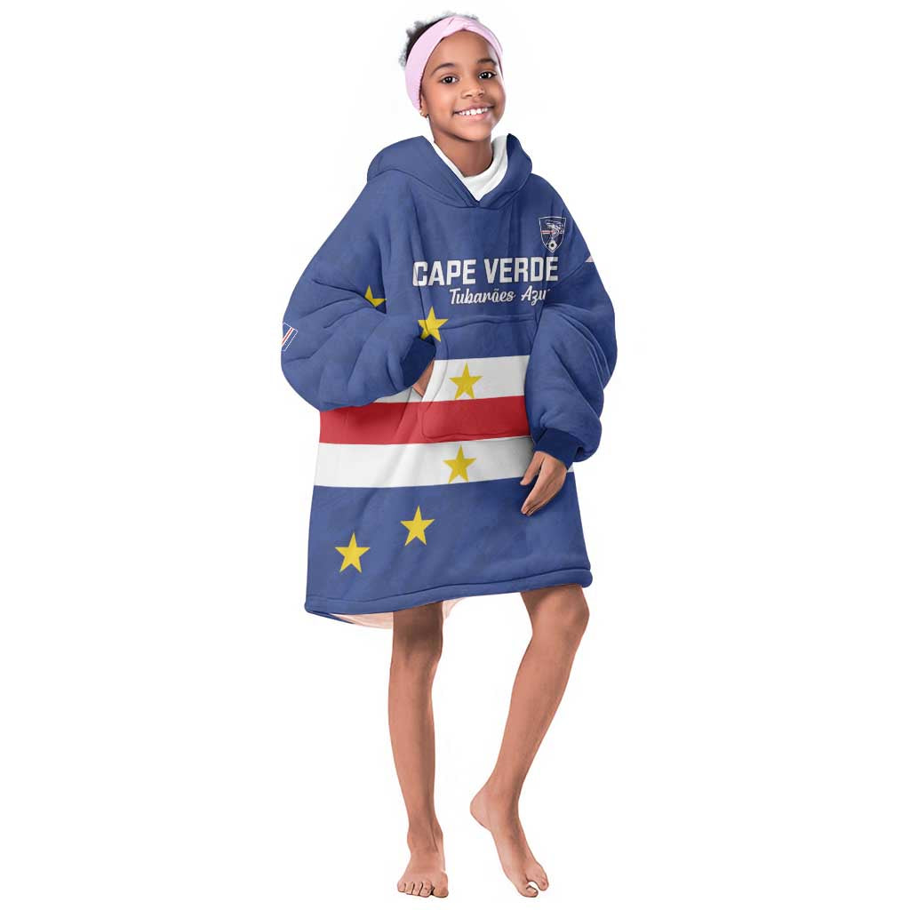 Cape Verde Football Go Champion Custom Kid Wearable Blanket Hoodie Sporty Style - African Pride