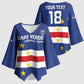 Cape Verde Football Go Champion Custom Kimono Sleeve Blouse Sporty Style