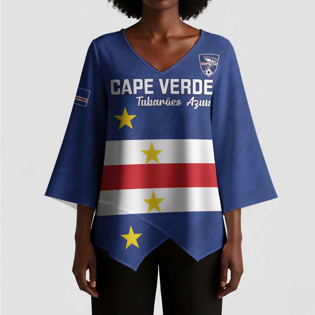 Cape Verde Football Go Champion Custom Kimono Sleeve Blouse Sporty Style