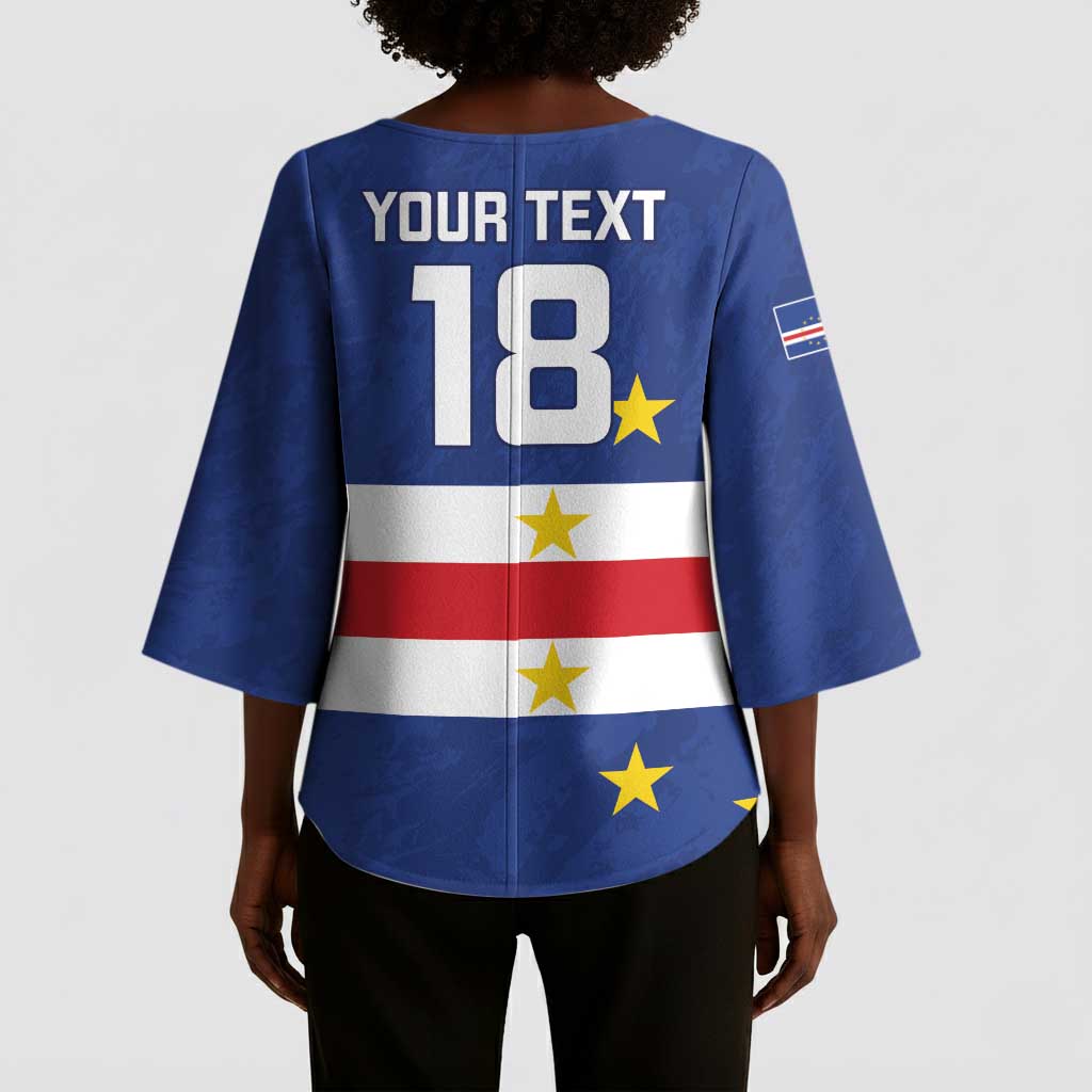 Cape Verde Football Go Champion Custom Kimono Sleeve Blouse Sporty Style